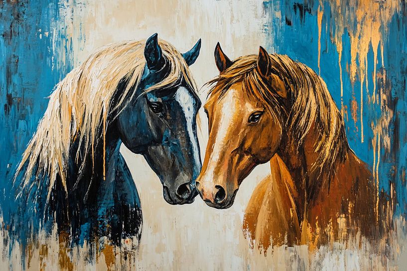 Two horses in expressive style by Imperial Art House