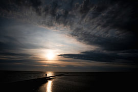 Sunset on the East Frisian North Sea coast with a couple in love by Naturfotograf in Ostfriesland