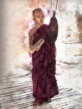 Moine à Bagan (Myanmar)