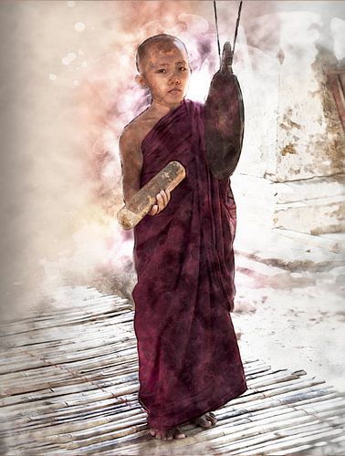 Moine à Bagan (Myanmar)