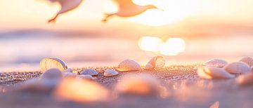 Magie aan de kust bij zonsondergang van Poster Art Shop