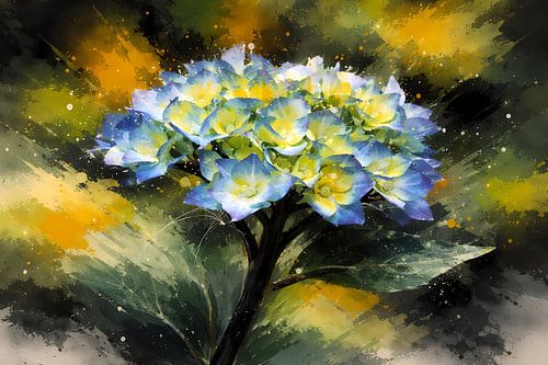 Blauwe hortensia