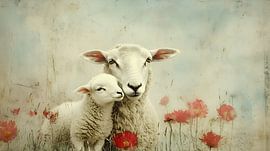 The sheep in the poppy field