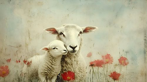The sheep in the poppy field