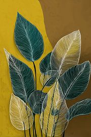 Minimalistisch Bladerspel in Groen & Goud no.2 sur Studio BB