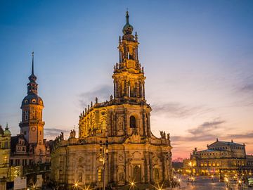 Dresden's old town in fantastic evening light by t.ART