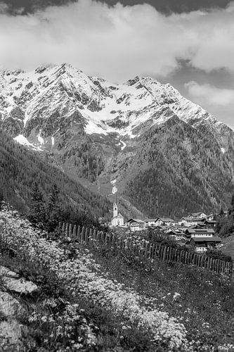 Het dorp Mühlwald in het Mühlwaldtal, Tauferer Ahrntal, Zuid-Tirol