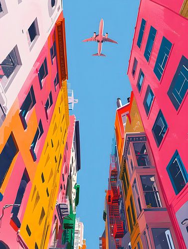 Une ville colorée et animée