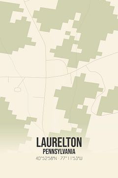 Vintage landkaart van Laurelton (Pennsylvania), USA. van MijnStadsPoster