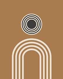 Regenboog en Zon Retro Kunst van Mad Dog Art