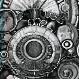 MECHNOVA Industrial Circle Abstract Wall Art by Mavro Orbino