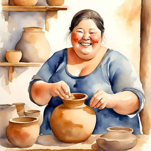 cosy lady pottering