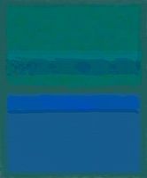 Abstract painting with blue and green