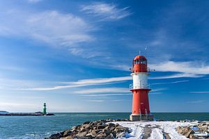 Die Mole in Warnemünde im Winter