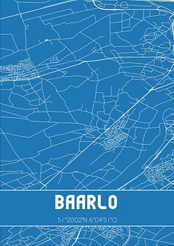 Blauwdruk | Landkaart | Baarlo (Limburg) van MijnStadsPoster