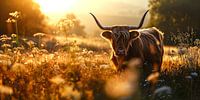 Golden Hours with the Scottish Highlander by Vlindertuin-Art thumbnail