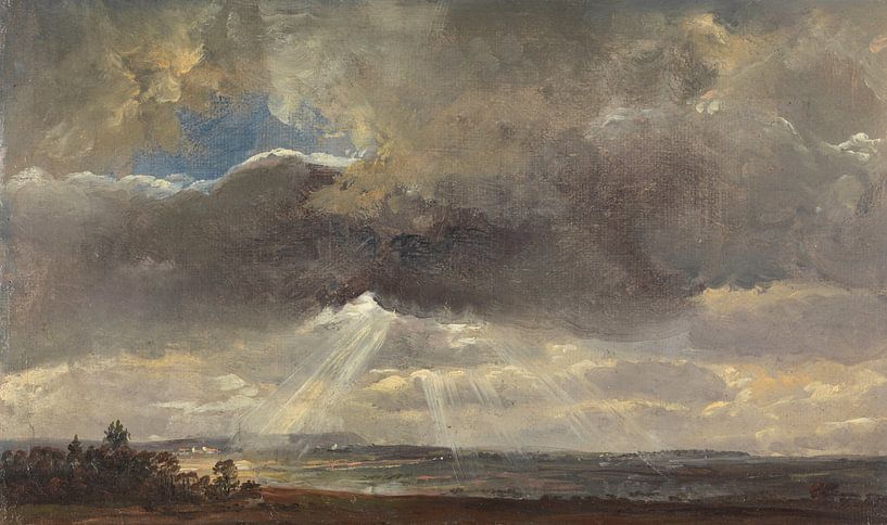 Clouds and Sunbeams over the Windberg near Dresden, Johan Christian Dahl by Masterful Masters