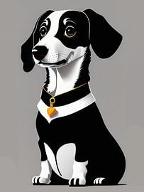 Sit! Droll dachshund by Maud De Vries