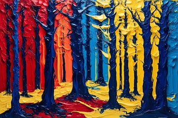 Colourful abstract forest landscape by Art & Soul Creations