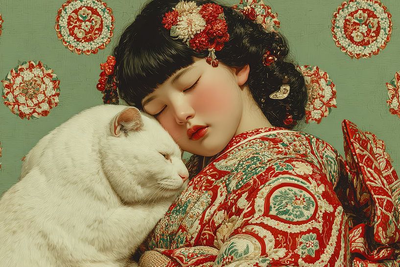 woman with pet japan by Egon Zitter