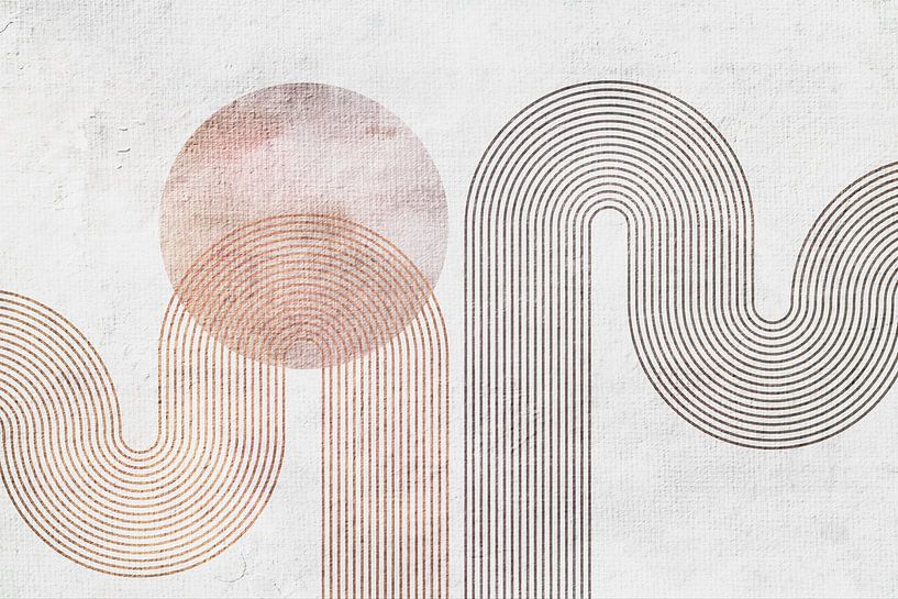 Japandi Modern Abstraction Geometric Organic Minimalism by Mad Dog Art