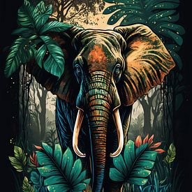 Elephant in the jungle by Felix Brönnimann