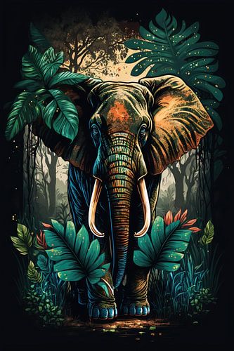 Elephant in the jungle by Felix Brönnimann
