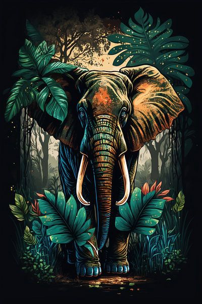 Elephant in the jungle by Poster Art Shop