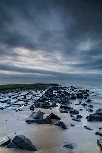 Threatening clouds over the pier in the North Sea