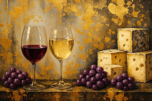 Gouden stilleven met druiven