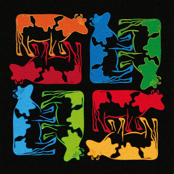 Colorful Cows Composition by Color Square