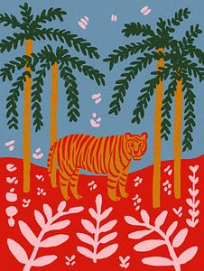 Tiger Under Palms