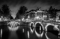 Grachten von Amsterdam in schwarz-weiß von Jolanda Aalbers Miniaturansicht