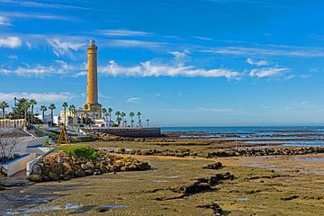 Atlantic Ocean at low tide with leeward tower in Chipiona by Alexander Ließ