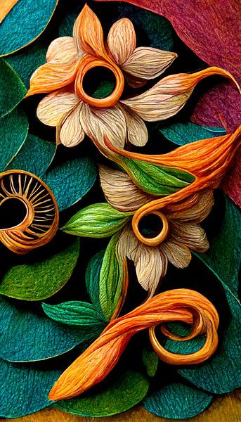 Abstract flower by Carla van Zomeren