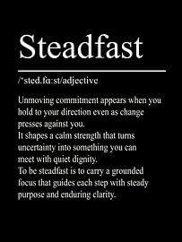 Steadfast definitie - Zwart van WordsThatInspire