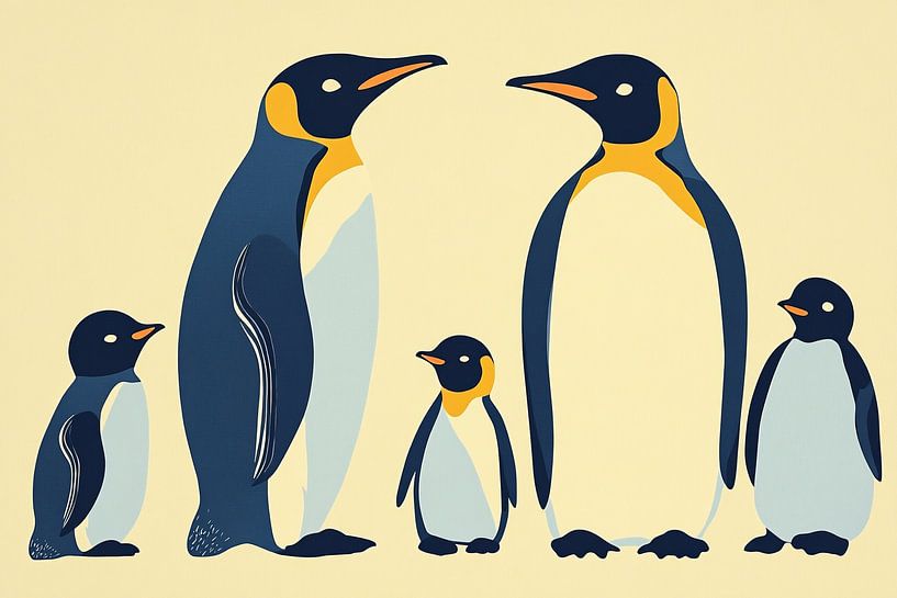 Minimalistisch ontwerp van pinguïn familie van Imperial Art House