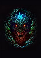 Monster Red Eyes Cave