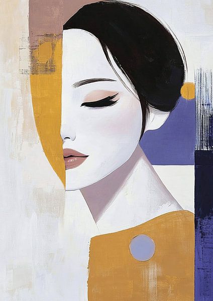 Gentle Gaze in Geometric Calm van Zen en Meer