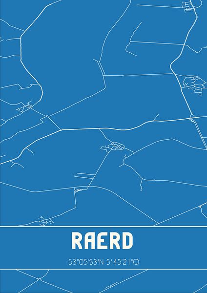 Blueprint | Map | Raerd (Fryslan) by Prints of Place