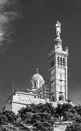 Notre-Dame de la Garde in Marseille - monochrom von Werner Dieterich