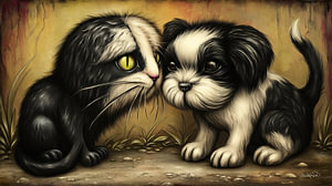 Hund - Katze - Cartoon