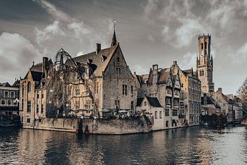 Paysage urbain de Bruges depuis le Rozenhoedkaai II | Moody sur Daan Duvillier | Dsquared Photography