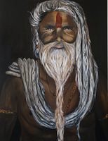 Indian man with grey dreadlocks - by Simone Kuijpers