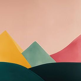 Coloured pyramids in soft colours: an abstract panorama by TheXclusive Art