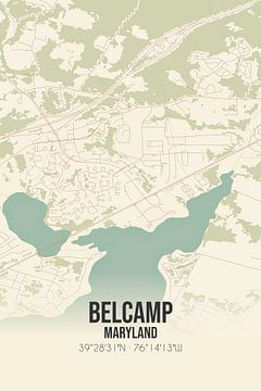 Vintage landkaart van Belcamp (Maryland), USA. van MijnStadsPoster