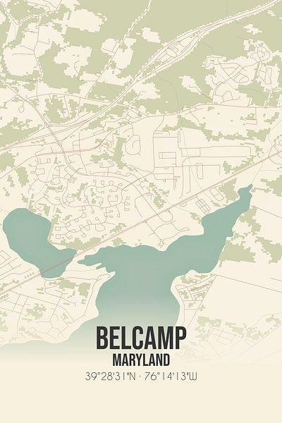 Vintage map of Belcamp (Maryland), USA. by Prints of Place