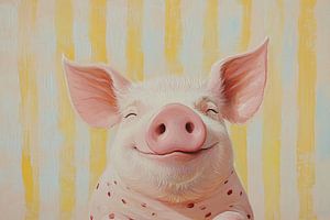 Lächelndes rosa Schwein