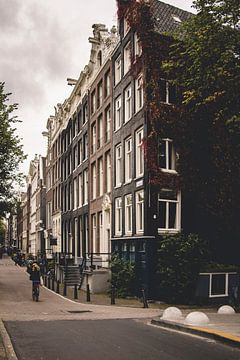 Rij pakhuizen midden in Amsterdam van thomas van der Wijngaard