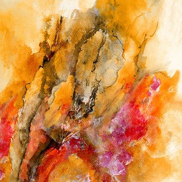 gele bloemenabstractie van Claudia Gründler